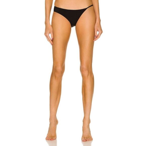 Christopher Esber Asymmetric Ribbed Bikini Bottom in Black‎ - Picture 1 of 6
